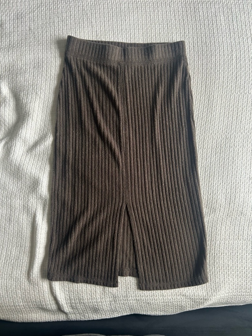 Wilfred Chocolate Brown Ribbed Midi Skirt